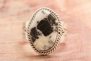 Genuine White Buffalo Turquoise Sterling Silver Ring